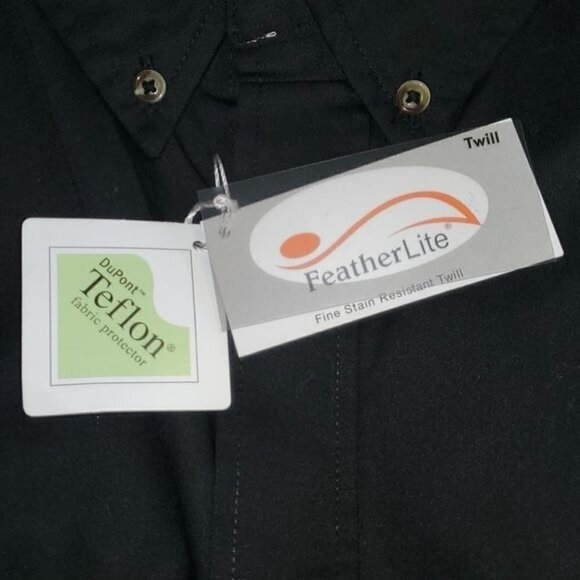 Featherlite Fine Stain Resistant Twill Dupont Teflon Button Down Sz XL Shirt - Picture 13 of 14